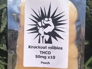 夏季限定 Knockout THCO-O Gummy & カンナビノイド mix HHCO 50mg x 10粒　ピーチ味
