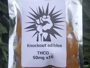 Knockout ノックアウト THC-O Edibles Gummy THCO高濃度グミ　THCO 50mg x 10粒 マンゴー味