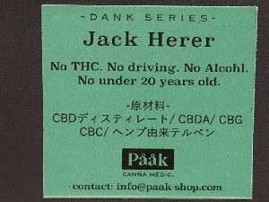 Paak Canna Medic パークカンナメディック　CBD優勢 &CBDA &CBG Dank series90% Jack Herer、ジャックヘラー