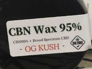 Second Life CBD/CBN Wax 95%/OG KUSH/1g CBN優勢 Total Cannabinoid95%、ヘンプテルペン、プロファイルテルペン