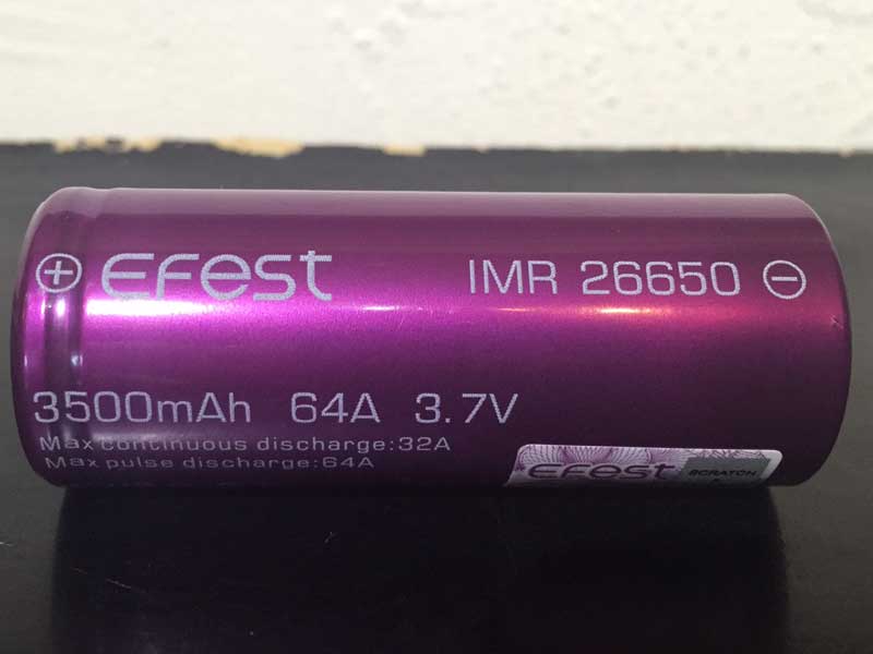 電子タバコ専用 リチウムマンガン電池 Efest IMR26650LI-MN