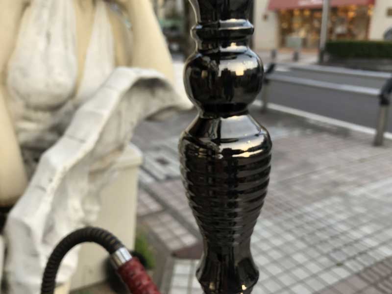 Shisha シーシャ 水パイプ本体 Large Black 78cm　黒ガラス、陶器、ステンレス