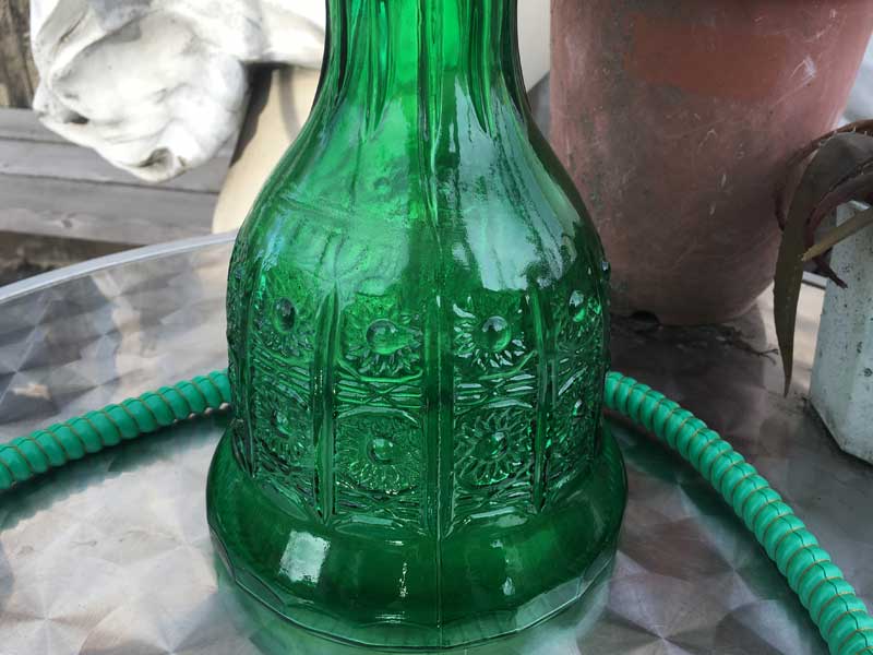 Shisha シーシャ 水パイプ本体 Large Green 78cm　ガラス、陶器、ステンレス