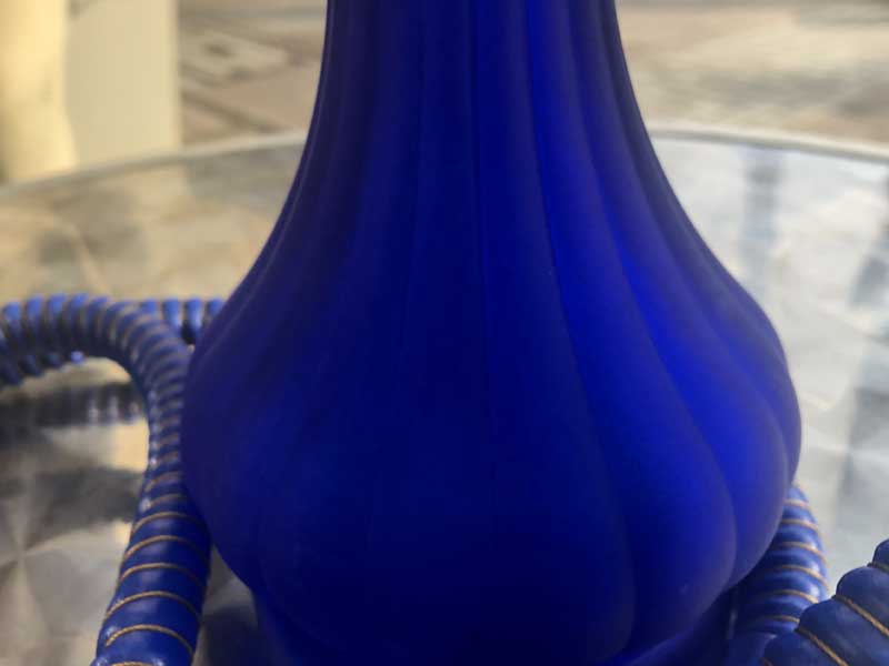 Shisha シーシャ 水パイプ本体 Medium Blue2 /41cm　ガラス、陶器、ステンレス