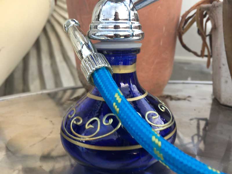 Shisha シーシャ 水パイプ本体 Small Blue 20cm ガラス、陶器、アクリル、ステンレス