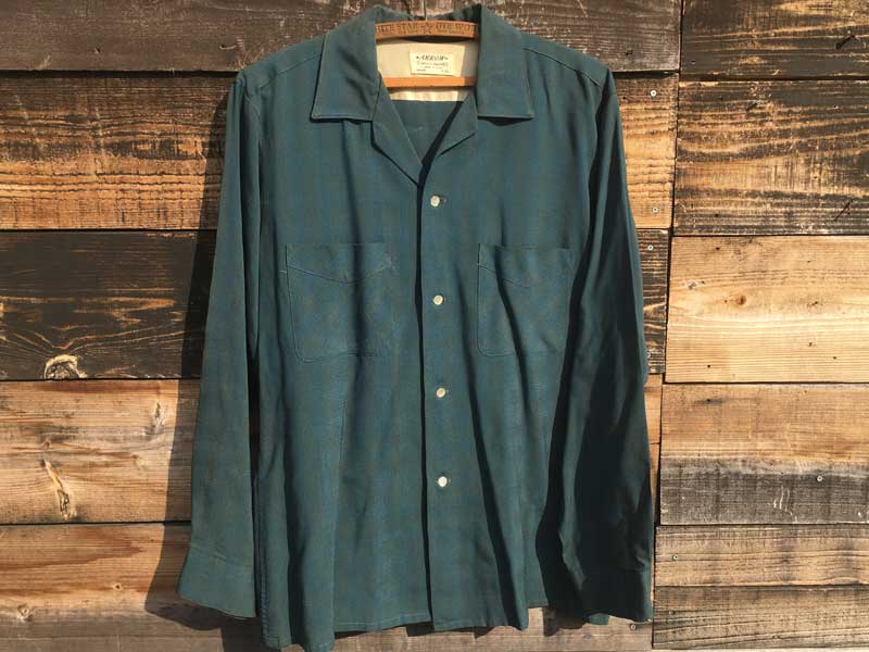 Vintage、Used Arrow Green check Rayon Shirts、US古着 60年代 アロー ...