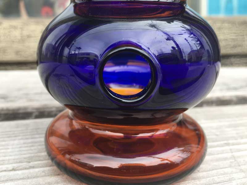 Vi Send Up Art Glass Incense Burner/Stand Drink Blue A[gKX̂ X^h^Cv