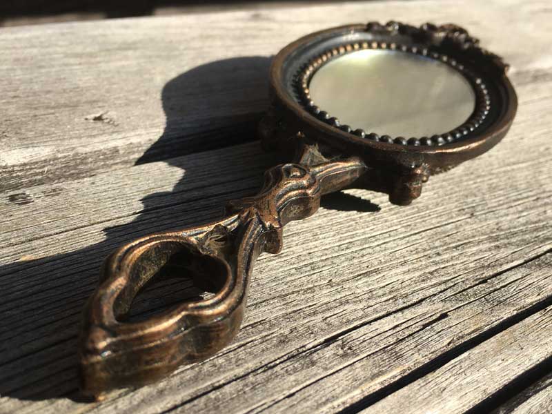 新品　アンティーク風 ハンドミラー、手鏡、Antique Hand Mirror