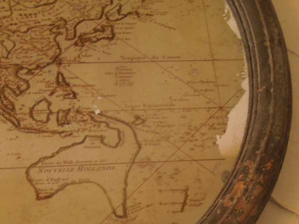 新品 ビンテージ加工された世界地図の鏡のウォールデコ、Vintage Old Map Wall Deco