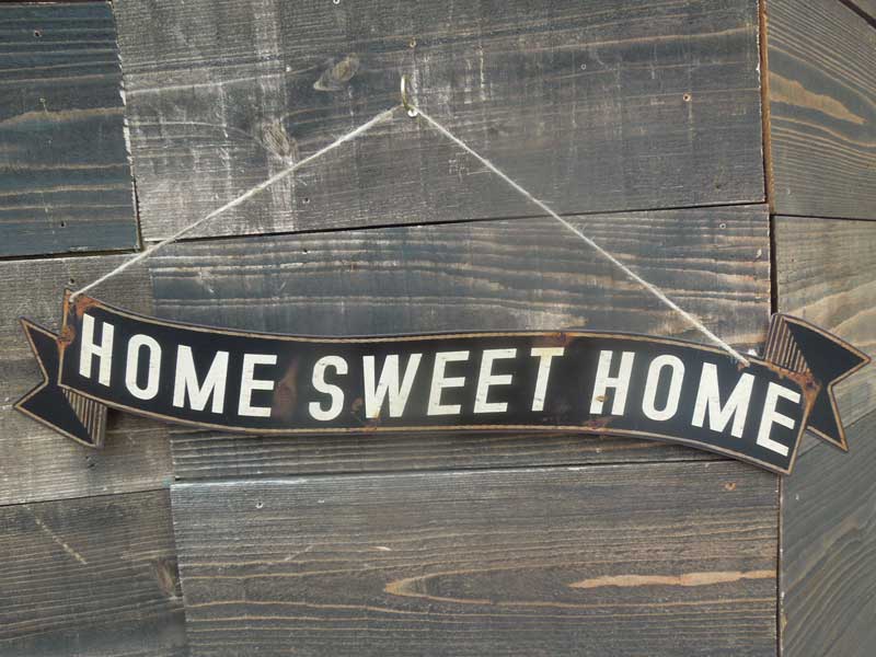 新品 Spice Shabby Tin Plate Home Sweet Home、 Antique 加工 デジタルプリント のブリキの看板