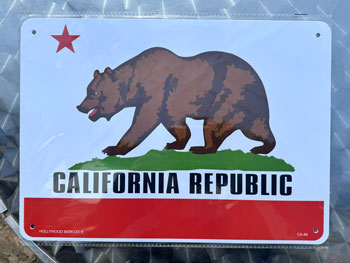 HOLLYWOOD SIGN Plastic sign/CALIFORNIA REPUBLIC